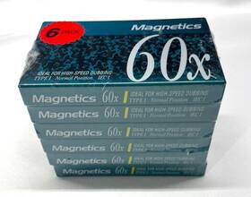 Iec1 Magnetics 605388073129 6 Pack Blk Cassette Tapes 60x High Speed Dubbing Factory Sealed