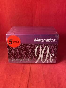Magnetics 605388073136 Lot Of 5 Blank Cassette Tapes 90x Factory Sealed 90 Minutes Each