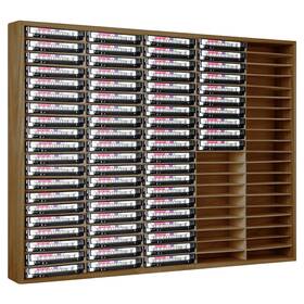 Do-marsui-3500 Marsui 100 Slot Cassette Tape Storage Holder Wooden Audio Tapes Organizer Cas