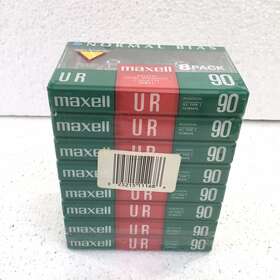 Maxell 025215111686 8 Pack Ur 90 Normal Bias Audio Cassettes Brand New Sealed