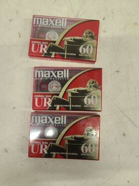 Maxell 025215112119 3 Lot Ur 60 Minute Blank Audio Cassette Tapes Type I Normal Sealed Nip