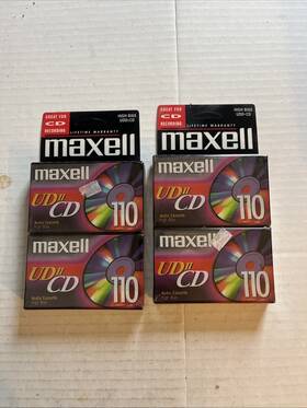 Maxell 025215128530 Lot Of 4 Ud Ii Cd 110 Minute High Bias Blank Audio Cassette Tapes