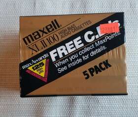 Maxell 025215136252 Xl Ii 100 High Bias Blank Audio Cassette Tape 5 Pack Factory Sealed