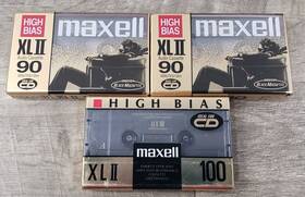 Maxell 025215136410 New/sealed -lot Of 3- Maxwell Xlii 90 And 100 High Bias Blank Cassette Tapes