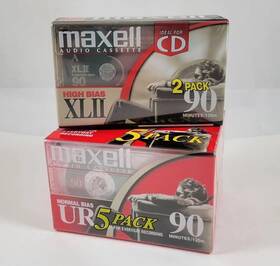Maxell 025215136474 New 2 High Bias Xlii 90 5 Normal Ur Sealed Blank Audio Tape Lot