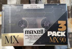 Mx-90 Maxell 025215146435 Cassette Tape 3 Pack Iec Type Iv Metal Made In Japan - New Sealed
