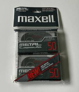 Maxell 025215149627 Lot Of 2 Metal Capsule 50 Cassette Tape Type Iv New Sealed