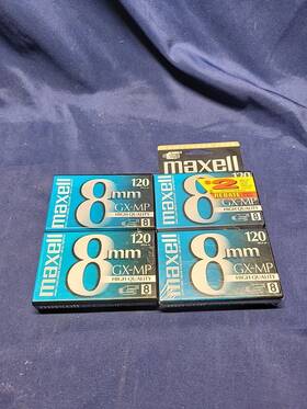 Maxell 025215281020 Lot Of 4 - Gx-mp 120 8mm Camcorder Videotapes