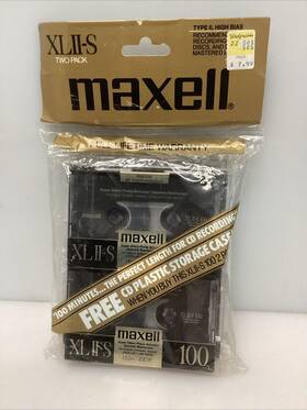 Maxell 025215900129 Lot Of 2 Xlii-s 100 Minute Audio Cassettes New Old Stock Sealed