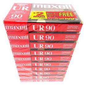 Maxell 025215901218 Normal Ur 90 Bias Minutes Lot Of 10 Blank Audio Cassette Tapes Sealed