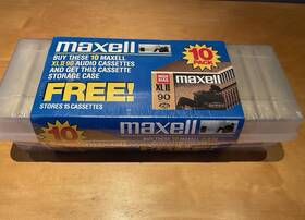 Maxell 025215901546 Xl-ii 90-min 10-pack New Sealed Audio Cassette Tapes With Free Storage Case