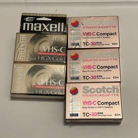 Tc30 Maxell 025215921568 And Scotch Vhs-c Blank Rewritable Cassette Vhsc Sealed New