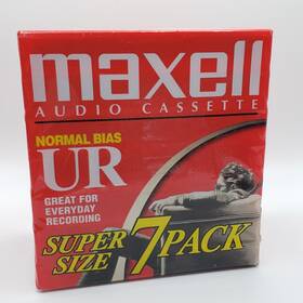 032877 Maxell 032877/ptp Ur 90 Blank Audio Cassette Tape Normal Bias 7 Pack New Sealed