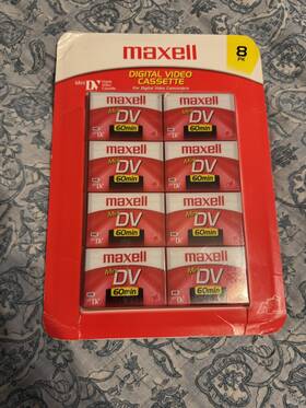 045166 Maxell Minidv Digital Video Cassette 60min 8-pack Sealed New