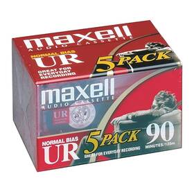 Maxell 098755745745 Ur 90 Normal Bias Blank Audio Recording Cassette Tape 5 Pack