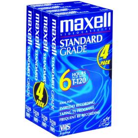 214049 Maxell Std-t-120 4 Pack Vhs Tapes