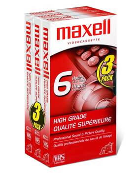 224939 Maxell High Grade T-120 Vhs Tape 3 Pack