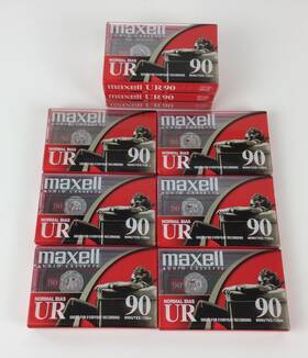 2521511161 Maxell Lot Of 9 Ur 90 Minute Blank Audio Cassette Tapes Normal Bias New Sealed