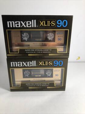 2nos Maxell Xlii-s Blank Audio Cassette Tapes 90 And 60 Minutes Japan L27