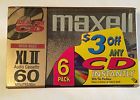 Maxell 6 Pack Of Xlii 60 High Bias Iec Type Ii Minute Audio Cassette Tapes 025215920196