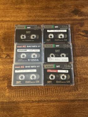 Maxell 602458801996 Fuji Dat 124 125 Lot Of 6 Used Tapes With Cases Excellent Condition