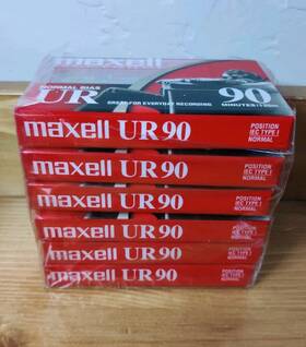 Maxell 925215000617 Lot Of 6 Ur 90 Audio Cassette Tape Normal Bias Min Sealed