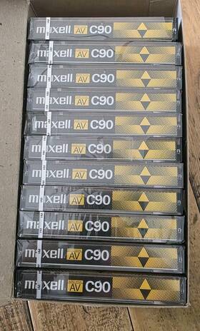 Av-ac-90 Maxell Cassette Tape Lot Of 11 With Box Early 1970s