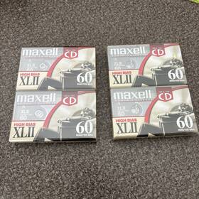 B70j Maxell 4x Xl Ii 60 Minute High Bias Blank Audio Cassette Tapes Sealed