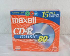 Cd-r80mu Maxell Cd-r Music For Audio Recording 80min 700mb 15 Pack New