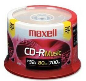 625335 Maxell Cdr-80 Wb Music Gold Cd Recordable Discs 32x 700mb 80 Min 30 Pack