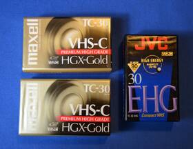Tc-30ehg Maxell & Jvc Lot Of 3 New Sealed Vhs-c Tapes 2 Hgx-gold Tc-30 / Ehg
