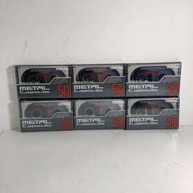 L51g Maxell Metal Capsule 50 Minutes 7 Pcs Blank Audio Cassette Tapes Japan