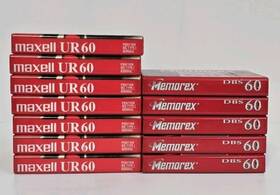 Ur60-dbs60 Maxell 12 Sealed Blank Cassette Tapes 60 Minutes Normal Bias 7 Urs And 5 Dbss