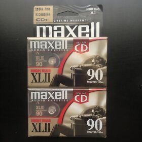 Xlii-90-2 Maxell Xl11 Audio Cassette 90 Minutes 2 Pack Sealed