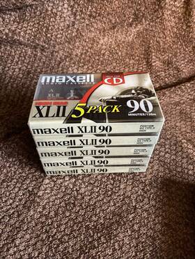 Maxwell 020356223502 Sealed 5 Pack - Xlii High Bias Audio Cassette Tapes 90 Minutes