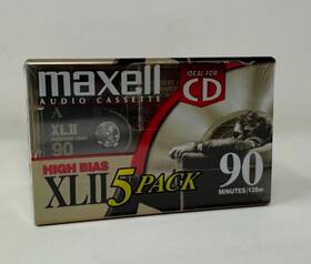 Maxwell 025215911590 Vintage Audio Cassette 5 Pack 90 Minutes High Bias Xlii New Sealed