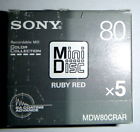 Mdw80crarj Sony New Sealed Minidisc Pack Of Ruby Red Minutes Recordable