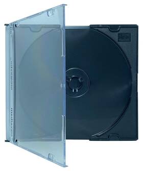 Mediaxpo 729884317256 Premium Slim Black Jewel Cases - Protect And Showcase Your Cds Cd Case