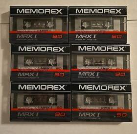 Memorex 071809023040 Vintage Mrx I 90 Premium Cassette Tape New Factory Sealed Nos Lot Of 6