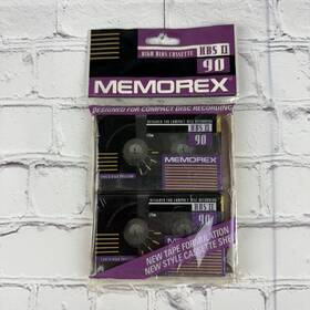 Memorex 071809024023 New Sealed Vintage 2-pack Hbs Ii Cassette Tape 90