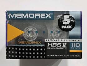 Memorex 071809151002 Hbs Ii High Bias Cassette Tape 110 Minutes Pack Of 5 New Sealed