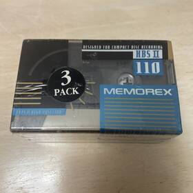 Memorex 071809200106 Sealed Hbs Ii 110 Chrome Audio Cassette Blank Tape Made In Korea 3 Pack