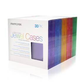 32020017128 Memorex 30-pack Slim Cd Jewel Case 5mm - Assorted Colors