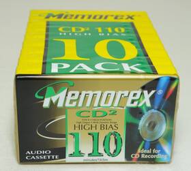7180941110 Memorex Cd 2 110 Minutes Audio Cassette Type Ii Pack Of 10 High Bias New