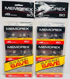 A23-25 Memorex Db Series 90 Minute Cassette Tapes Lot Of Two Packs 6 Total New Sealed