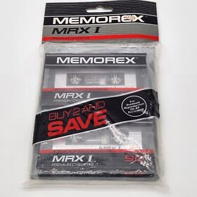 Memorex Mrxi 90 Audio Cassette Tape 2 Pack Sealed Vintage New Deadstock