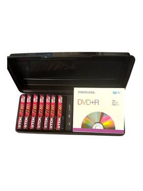 Bundle-10 Memorex & Tdk 034707056695 Blank Media New Dvd R Discs And 8 Audio Cassettes With Case