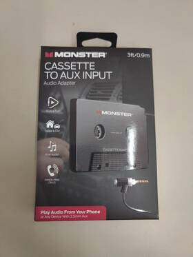 Monster 805106892012 Cassette To Aux Input Audio Adapter Play Phone Device 3.5mm