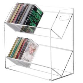 Hom2977clr Mygift Clear Acrylic Cassette Tape Holder 2 Tier Retro Audio Medium