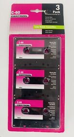 New Certron Blank Cassette Tapes C-60 3 Pack Low Noise Cassettes